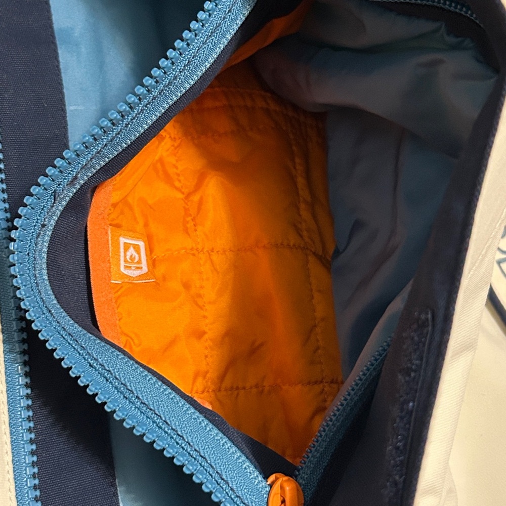 Burton Men's Three-Tone Hooded Jacket Dress Blue, Almond Milk, and Storm Blue - Picture 4 of 11